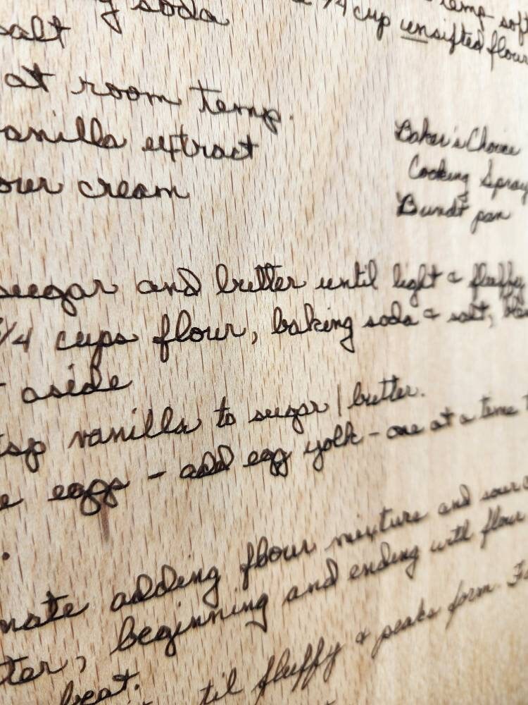 Custom Handwritten recipe wood cutting board, Personalized cutting board, handwriting, Christmas Gift , Grandmas recipe