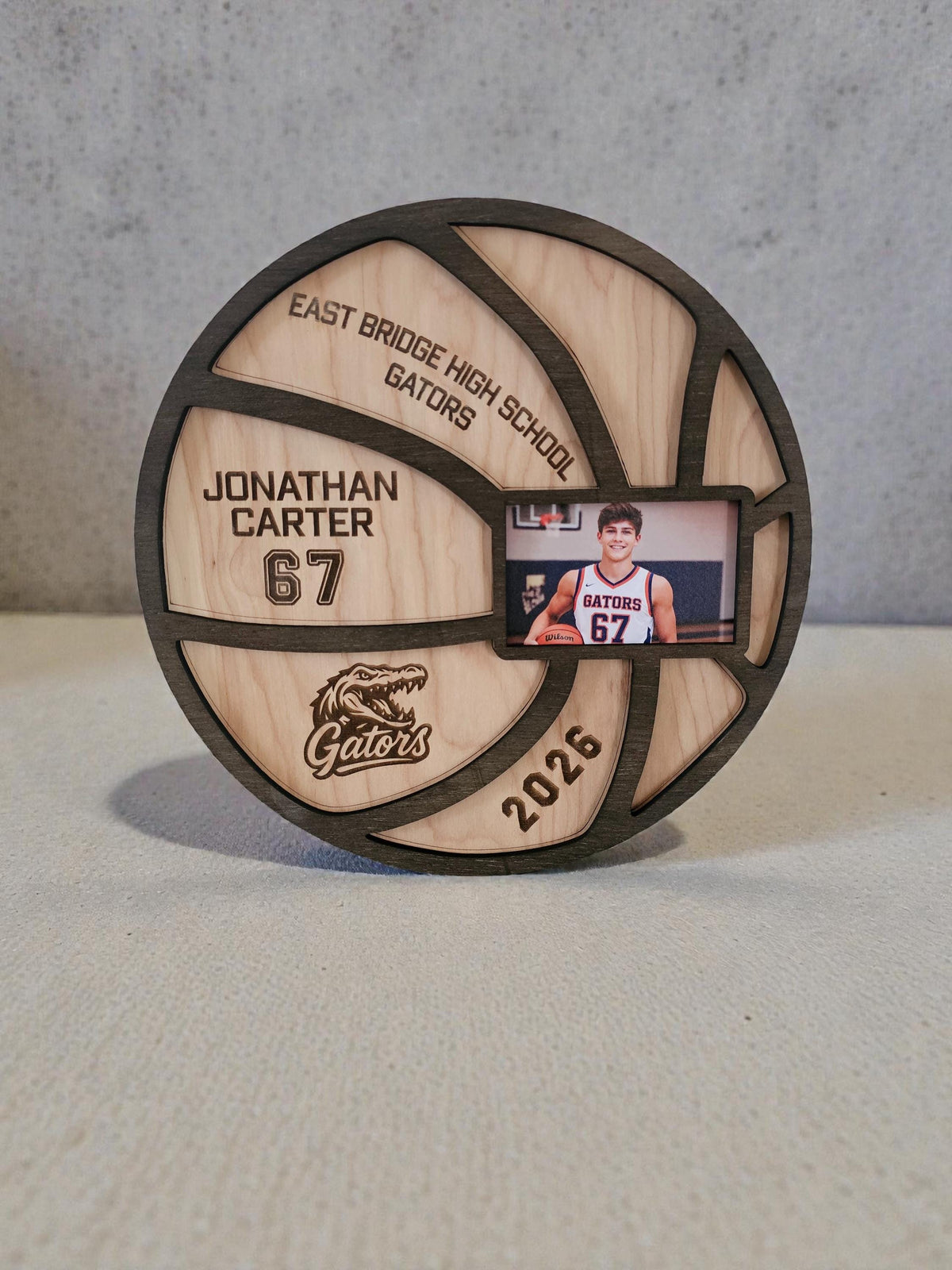 Personalized Basketball Senior Night Gift| Custom Wood Basketball | Basketball Player Name Sign | Photo Basketball Plaque | C