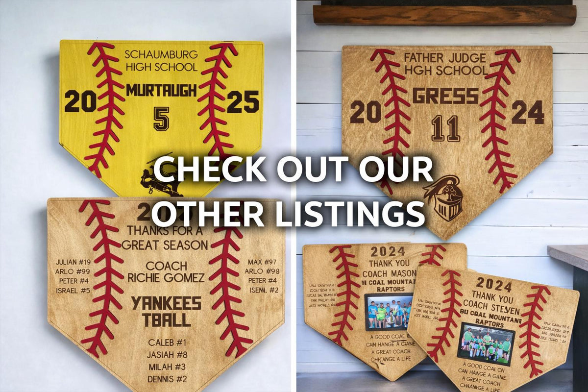 Personalized Softball Engraved Home Plate Sign with Photo | Custom Wooden Softball Plaque | Senior Night Gift | Class of 2026