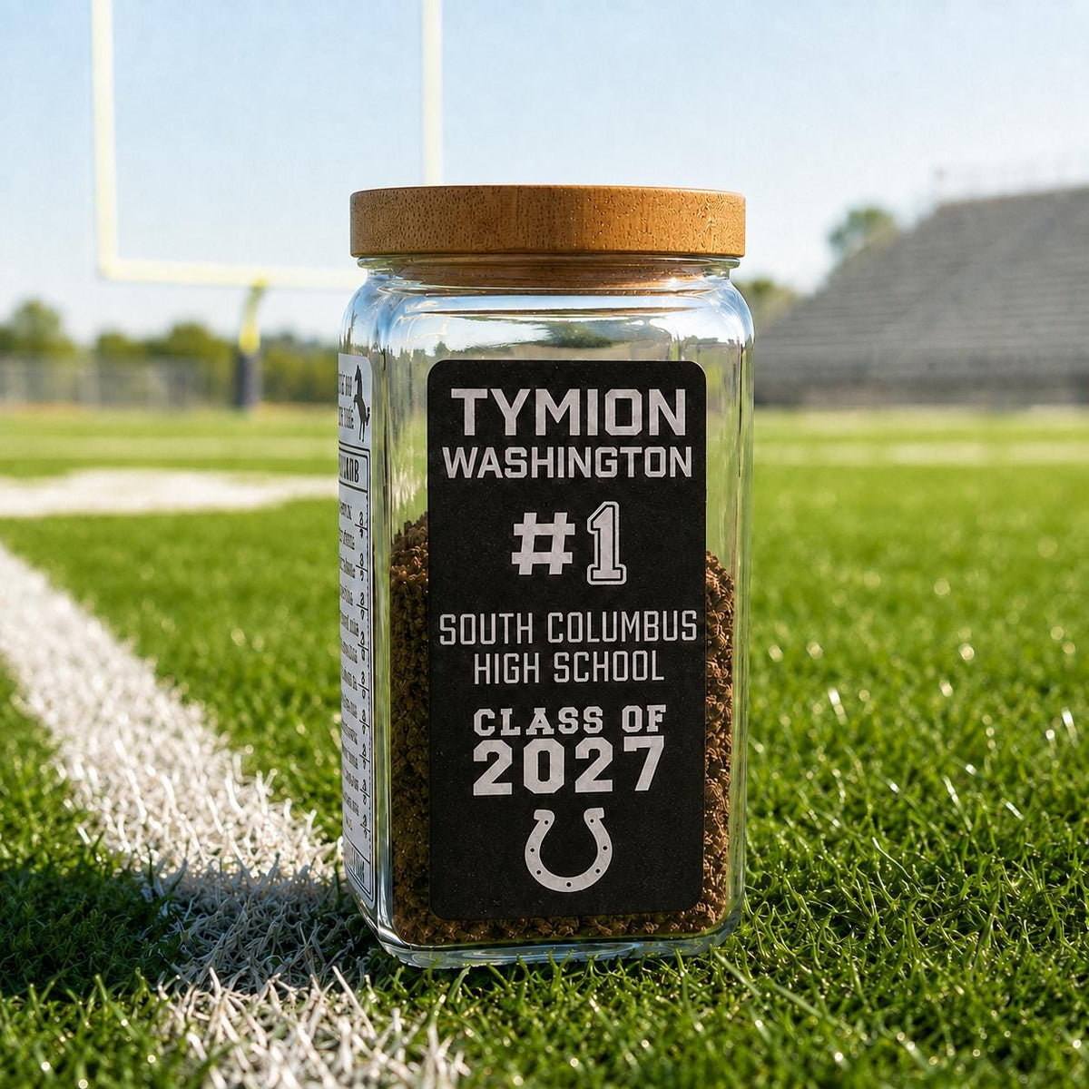 Football jar personalized player label