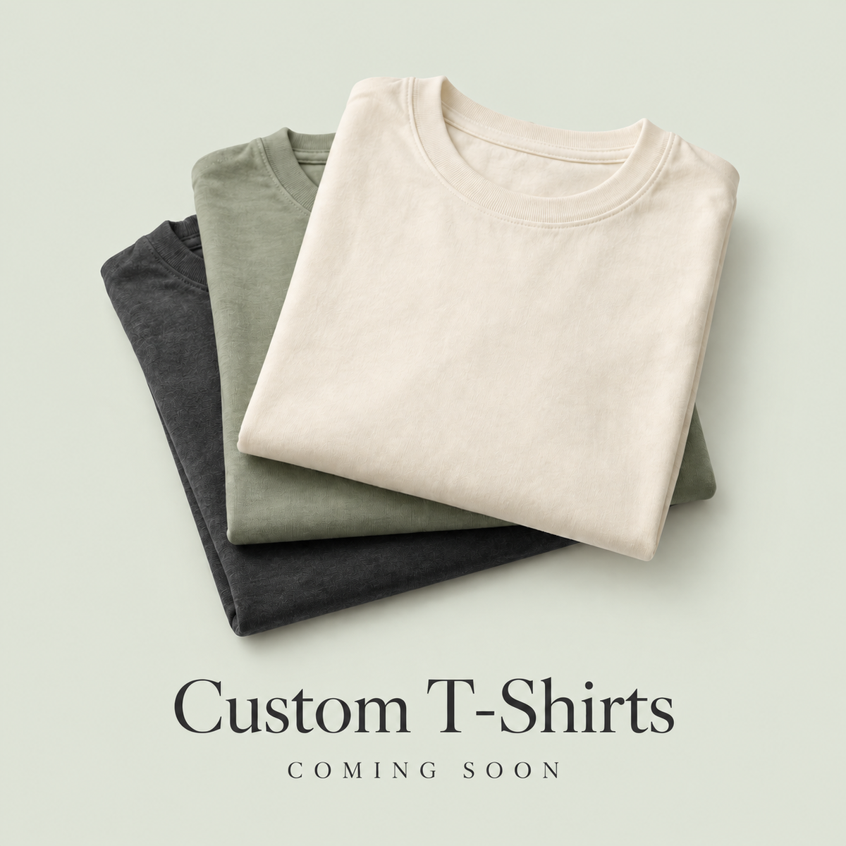 Shirts on a soft sage background