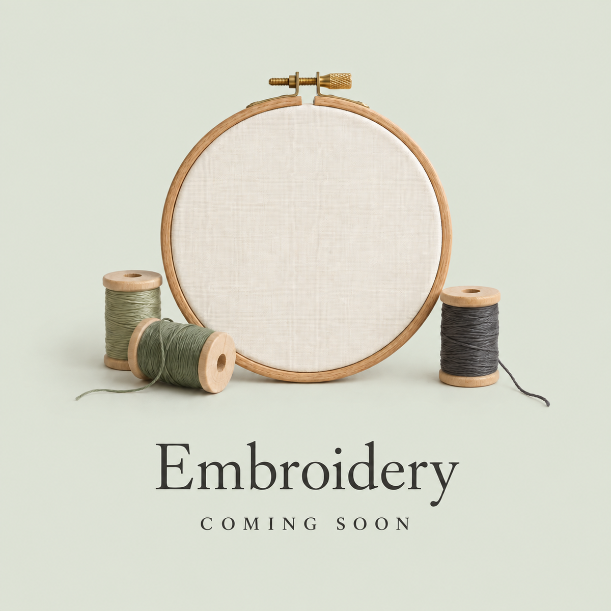 Embroidery on a soft sage background