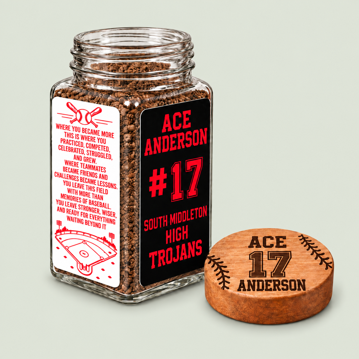 Sports & Coach Gifts personalized keepsake on a white background