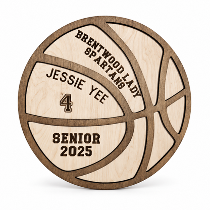 Personalized basketball gift on a clean white background