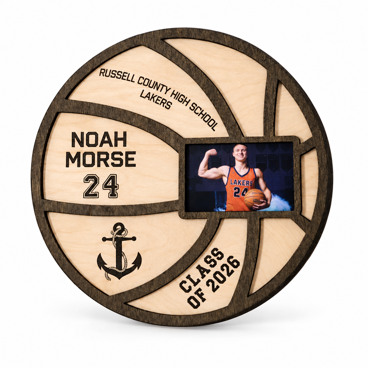 Personalized basketball gift on a clean white background