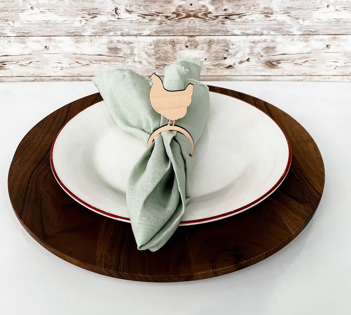 Farmhouse napkin rings, personalized wood farm animal napkin rings,  cow chicken pig, farm kitchen decor,  cow napkin ring, c