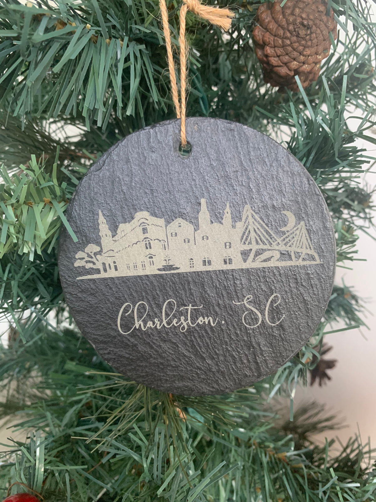 Charleston SC slate ornament, South Carolina  Christmas Ornament