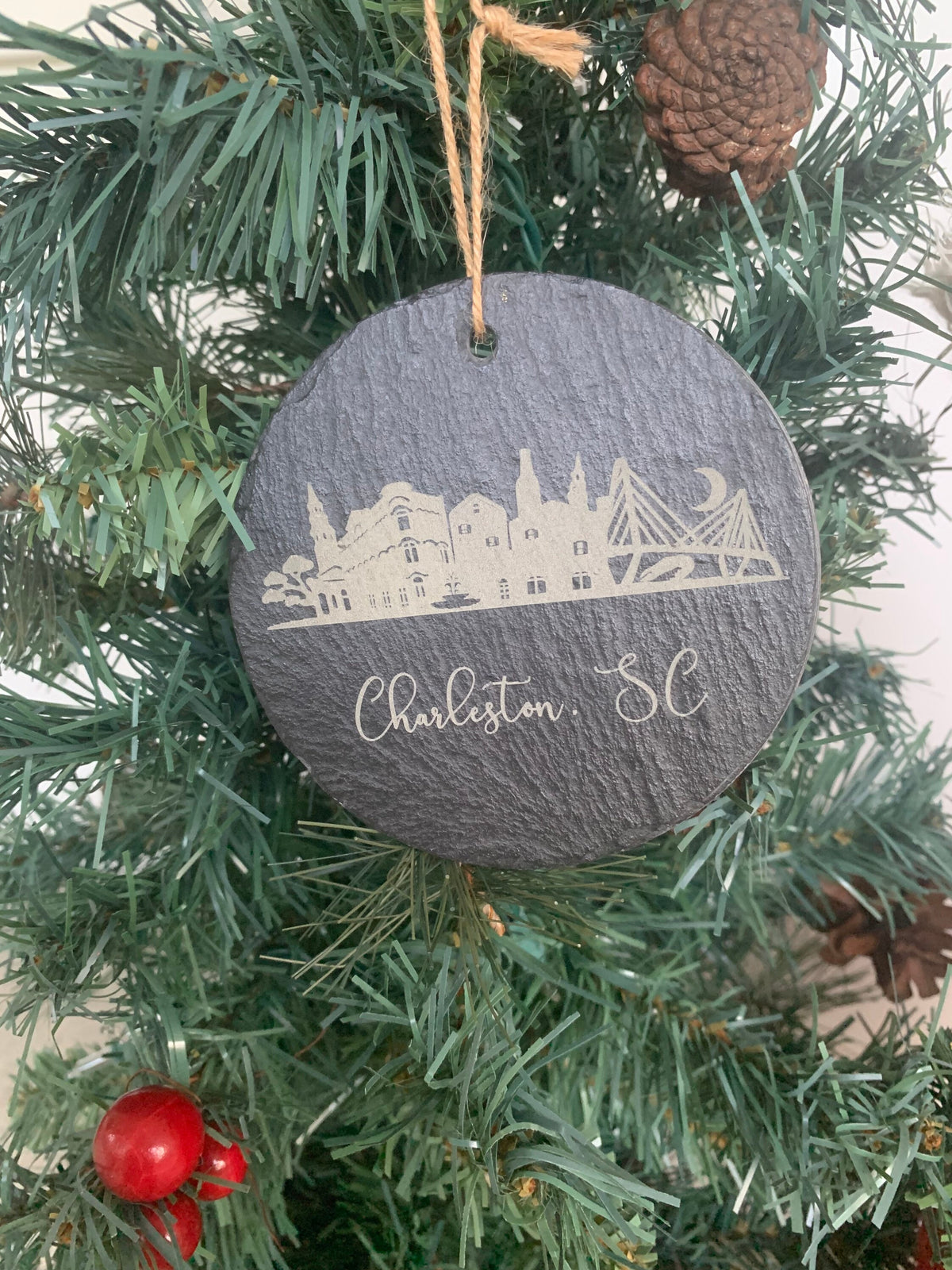 Charleston SC slate ornament, South Carolina  Christmas Ornament