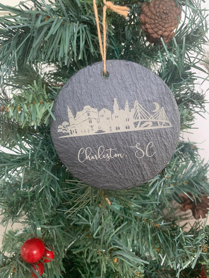 Charleston SC slate ornament, South Carolina  Christmas Ornament