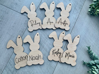 Personalized Bunny Shaped Easter Basket Tag