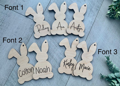 Personalized Bunny Shaped Easter Basket Tag