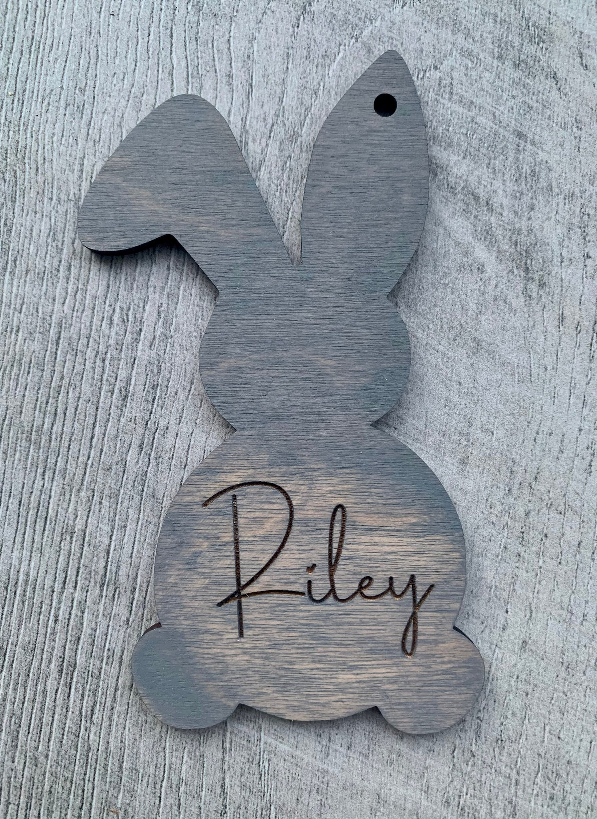 Personalized Bunny Shaped Easter Basket Tag