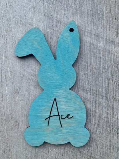 Personalized Bunny Shaped Easter Basket Tag
