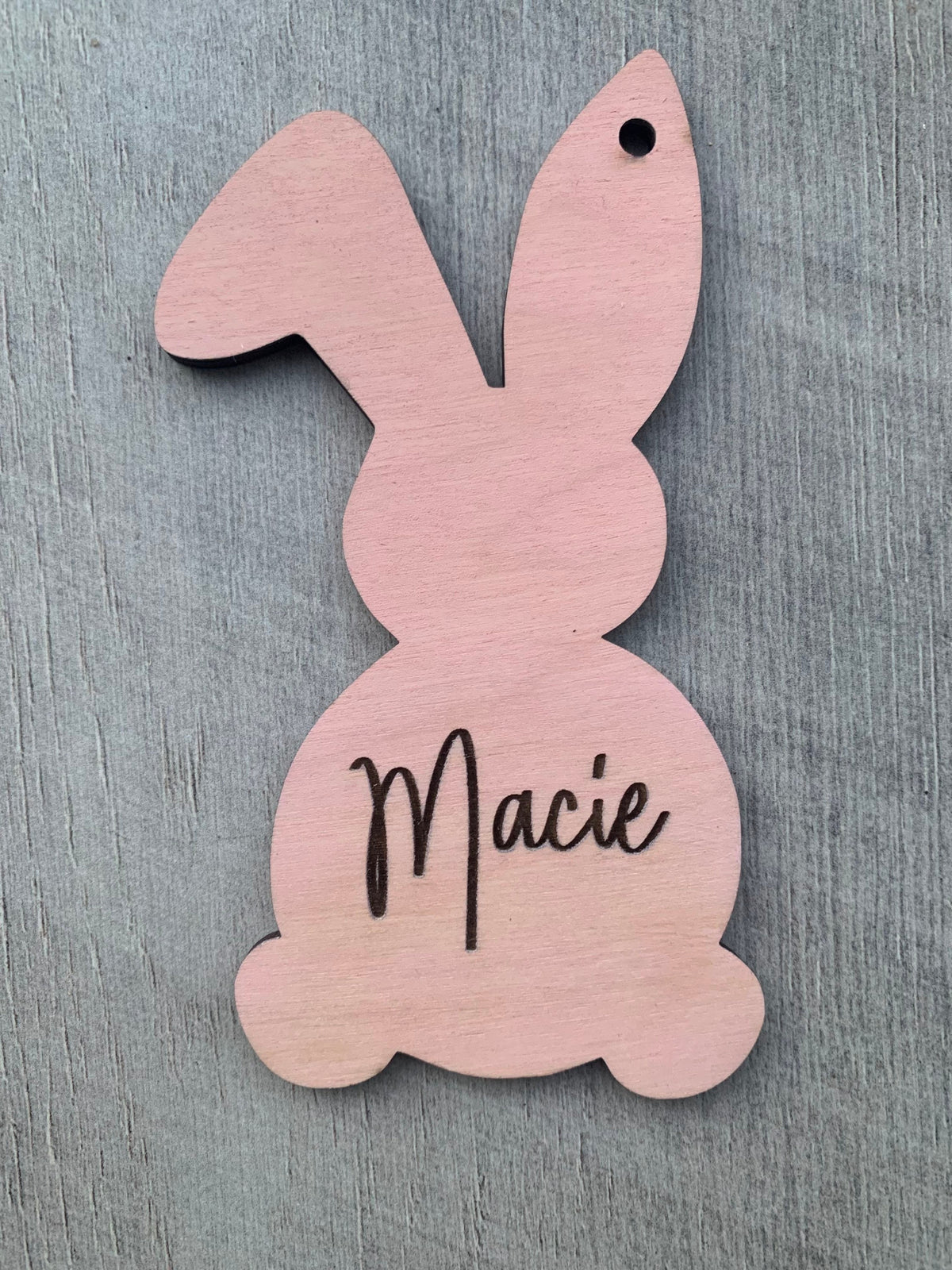 Personalized Bunny Shaped Easter Basket Tag