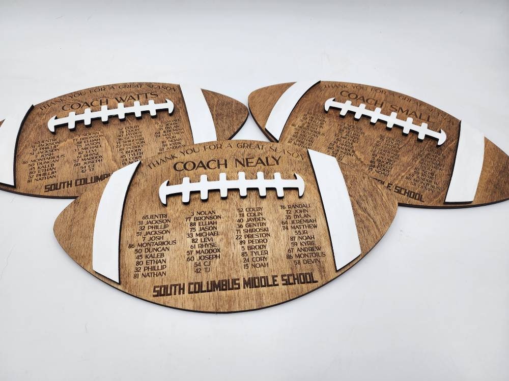 Personalized Football Senior Gift | Custom Wood Football | Senior Night Gift | Football Player Award | Class of 2027 Football