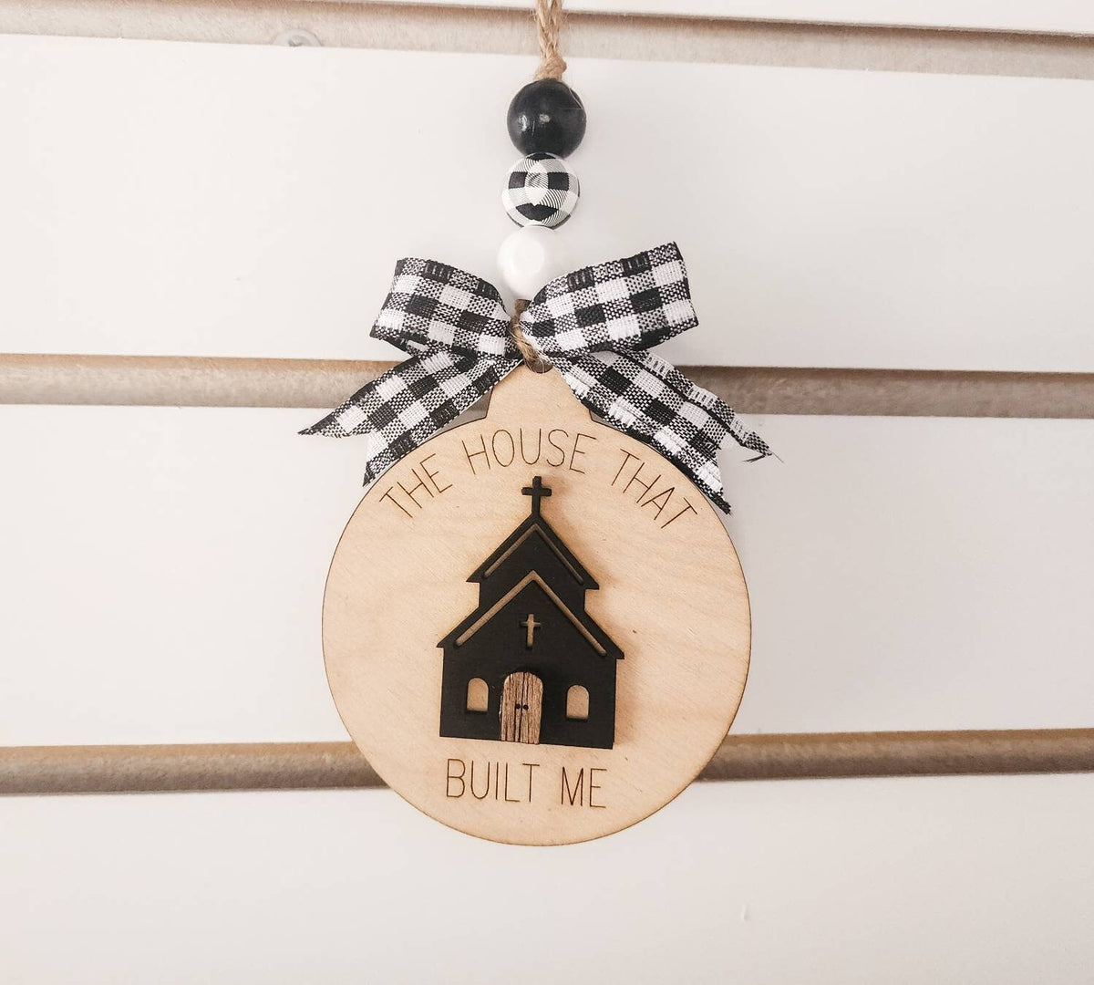 Church Ornament, The House That Built Me 3D Layered Wood Christian Ornament