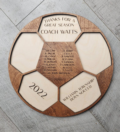 Personalized Soccer Coach Gift | Custom Soccer Plaque | Engraved Coach Appreciation Gift | End of Season Team Gift | Soccer B
