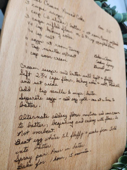 Custom Handwritten recipe wood cutting board,  Personalized cutting board, handwriting, Christmas Gift , Grandmas recipe