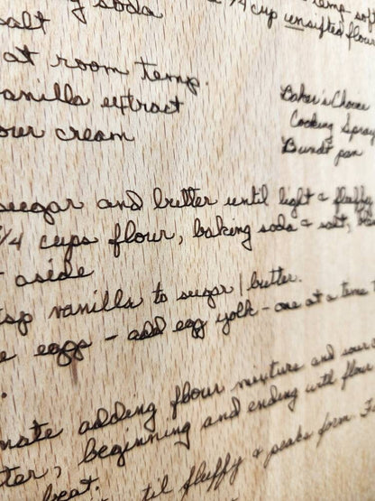 Custom Handwritten recipe wood cutting board,  Personalized cutting board, handwriting, Christmas Gift , Grandmas recipe