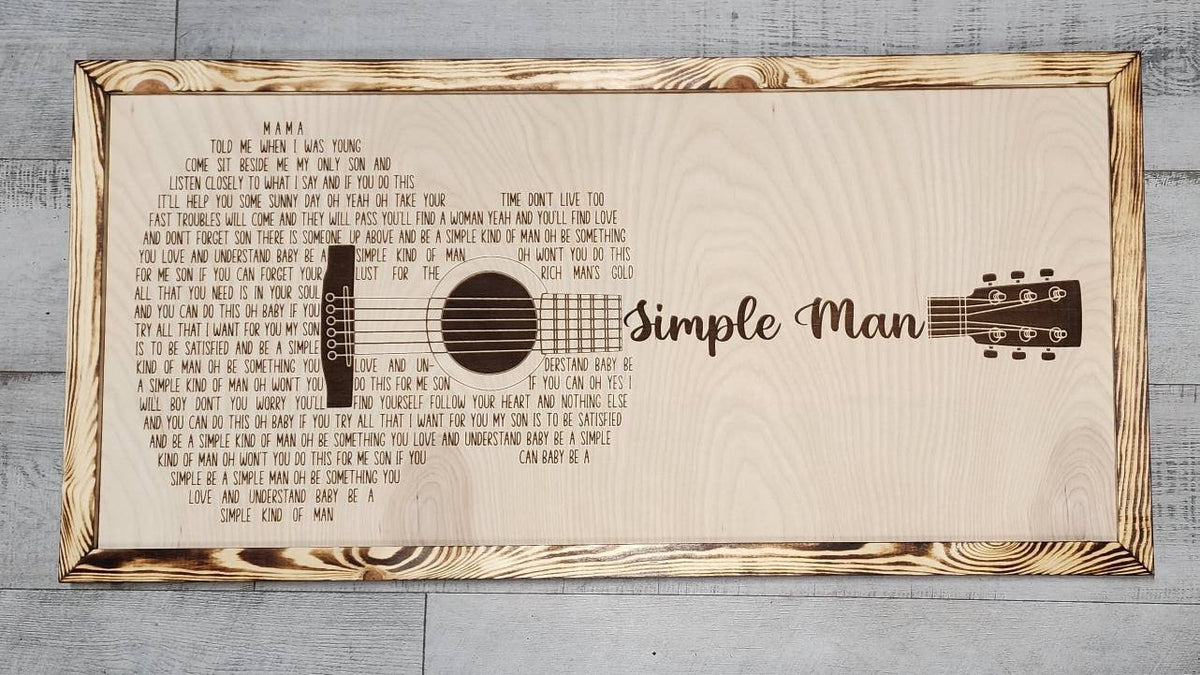 Custom Song Lyrics Guitar Sign • Laser Engraved Wood Wall Art • Personalized Music Gift • Anniversary • Wedding Gift • Handma