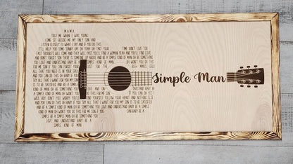 Engraved Guitar Song lyrics, Custom Song Lyric Music Wall Decor, First Dance Wedding Anniversary Gift Memento, Guitar, Father
