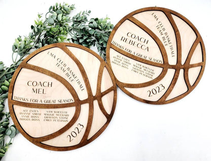 Personalized Basketball Coach Gift, Thanks for A Great Season Coach, Basketball Team Award, Coach's Thank You Gift, Custom Ba