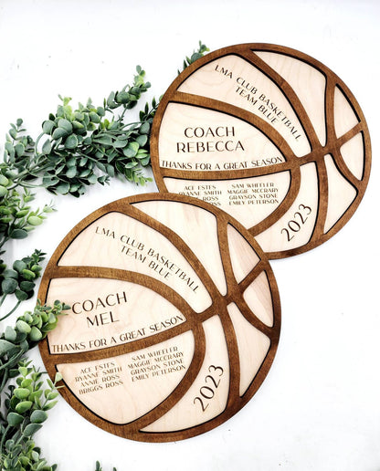 Personalized Basketball Coach Gift, Thanks for A Great Season Coach, Basketball Team Award, Coach's Thank You Gift, Custom Ba