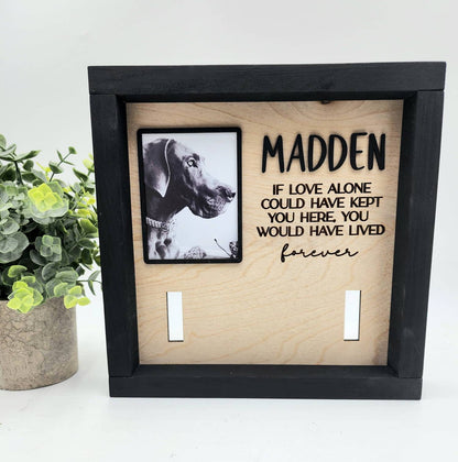 Personalized Pet Memorial Collar Display, Dog Remembrance Framed Display Printed Picture, Rainbow Bridge Pet loss Gift, Dog L