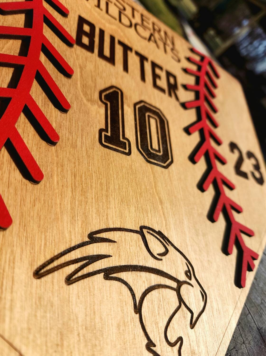 Personalized Baseball Plaque, Engraved Home Plate Wood Award