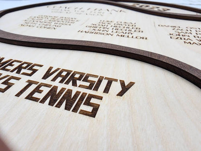Tennis Coach Plaque, Thank You Tennis Coach Gift, Wood plaque senior gift 2025 2026 Custom Tennis Team Memento, Personalized 