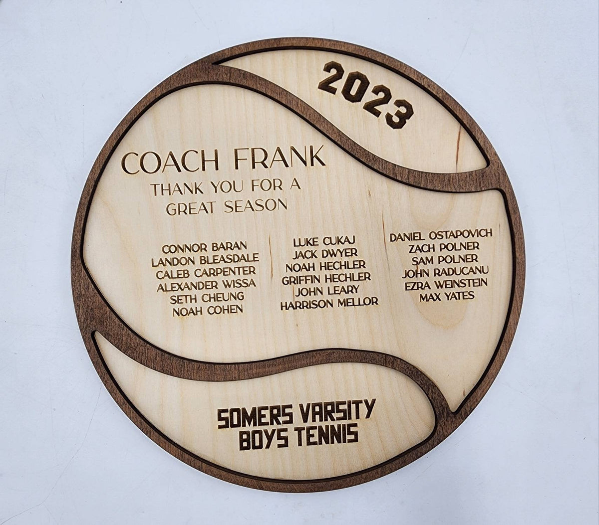 Tennis Coach Plaque, Thank You Tennis Coach Gift, Wood plaque senior gift 2025 2026 Custom Tennis Team Memento, Personalized 