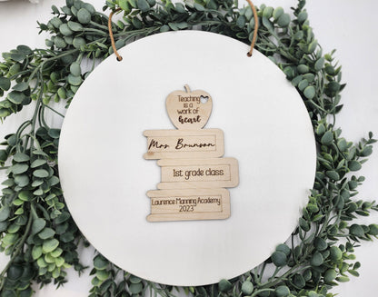 Personalized Teacher Appreciation Sign, Student Signatures, Classroom Gift
