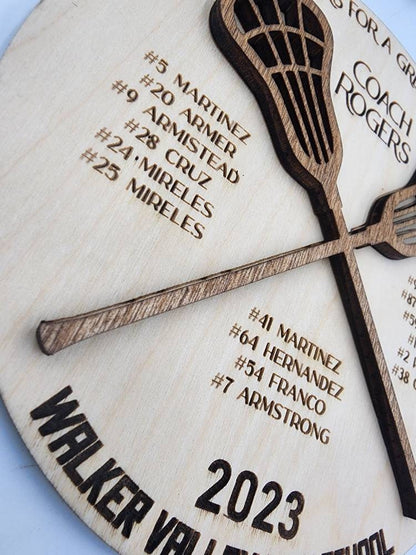 Personalized Lacrosse Coach Gift Plaque, Thanks For A Great Season, Lacrosse Senior Night, Lacrosse Award, End of Year Gift 2