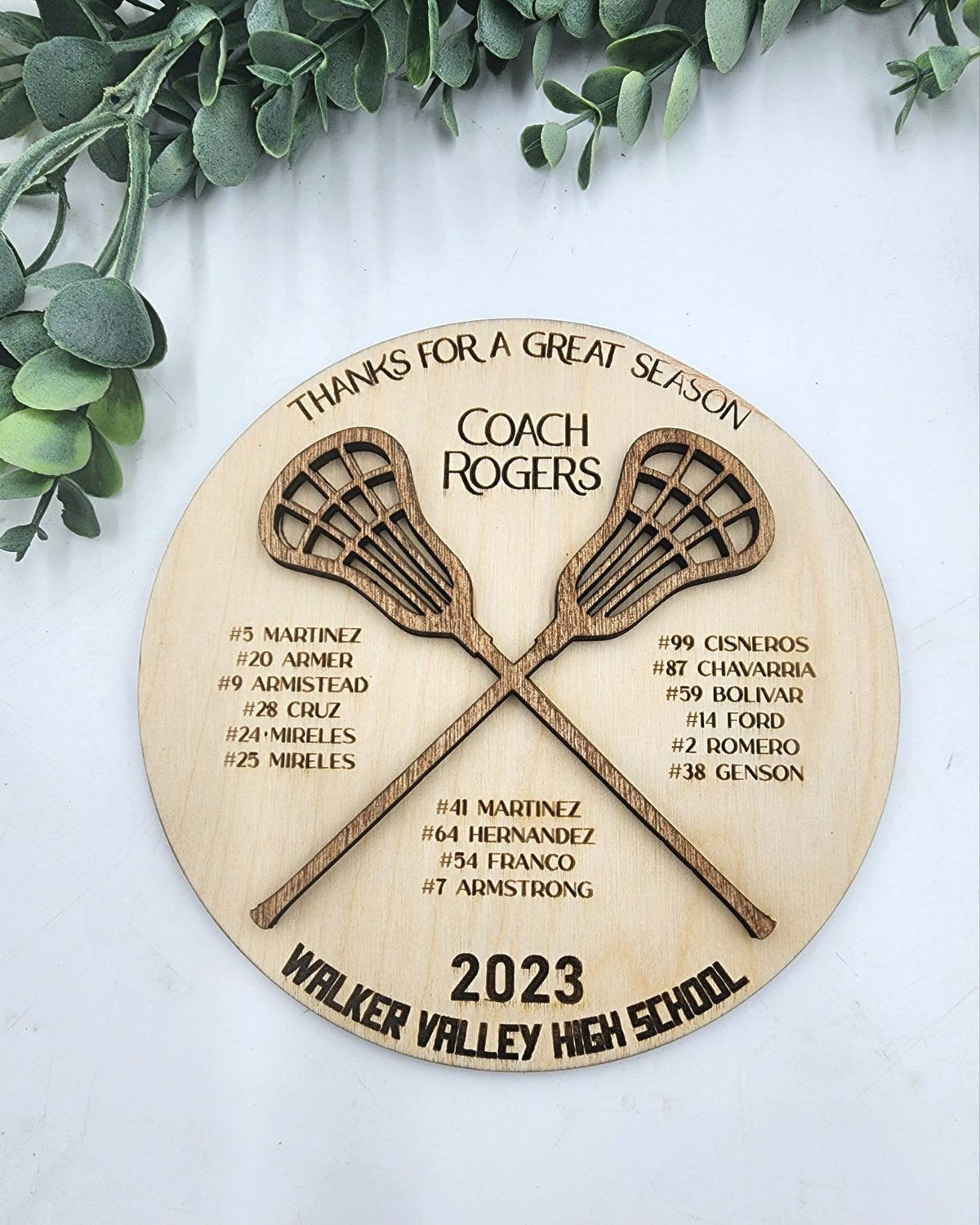 Personalized Lacrosse Coach Gift Plaque, Thanks For A Great Season, Lacrosse Senior Night, Lacrosse Award, End of Year Gift 2