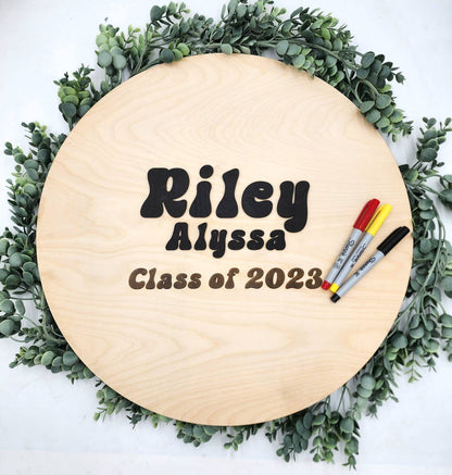 Personalized Graduation Wood Guest Book, Graduation Party decor, Graduate Keepsake, Gift For Grad, Layered  wood 3D Guestbook