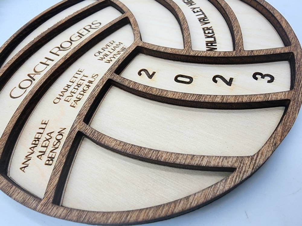 Personalized Volleyball Coach Gift Plaque, Engraved Wood Volleyball Decor Gift for Coach