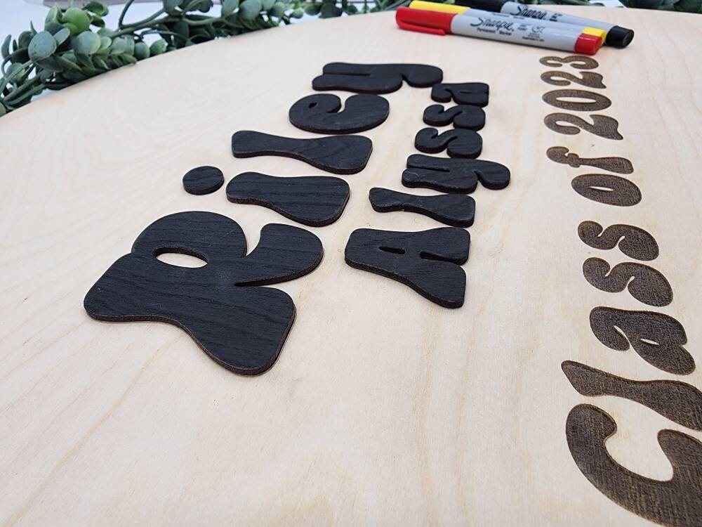 Personalized Graduation Guest Book Alternative | Maple Wood Sign, Class of 2026