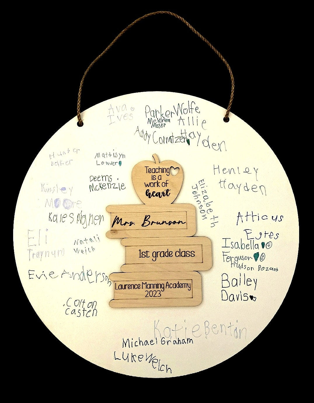 Personalized Teacher Appreciation Sign, Student Signatures, Classroom Gift