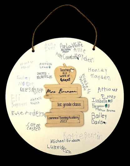 Personalized Teacher Appreciation Sign, Student Signatures, Classroom Gift
