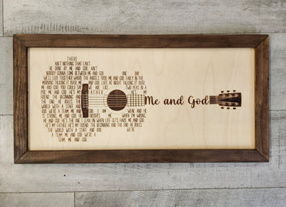 Custom Song Lyrics Guitar Sign • Laser Engraved Wood Wall Art • Personalized Music Gift • Anniversary • Wedding Gift • Handma