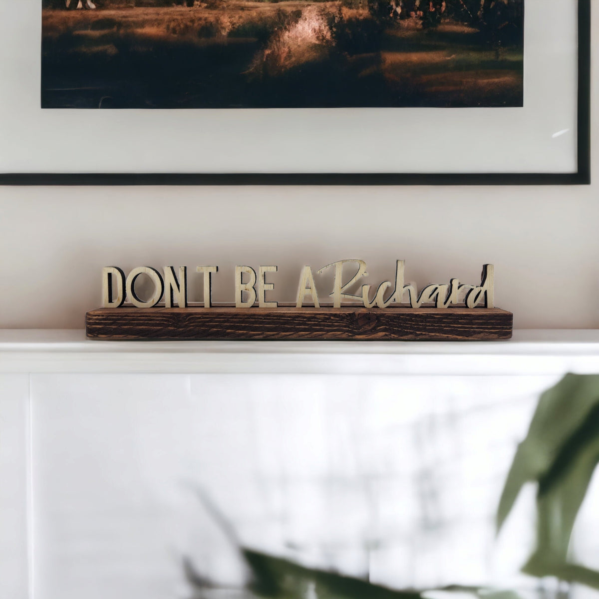 Personalized Desk Name Sign, Custom Wood Letter Ledge, Office Decor
