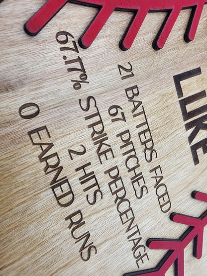 Personalized Baseball Senior Night Gift • Laser Engraved Wood Plaque