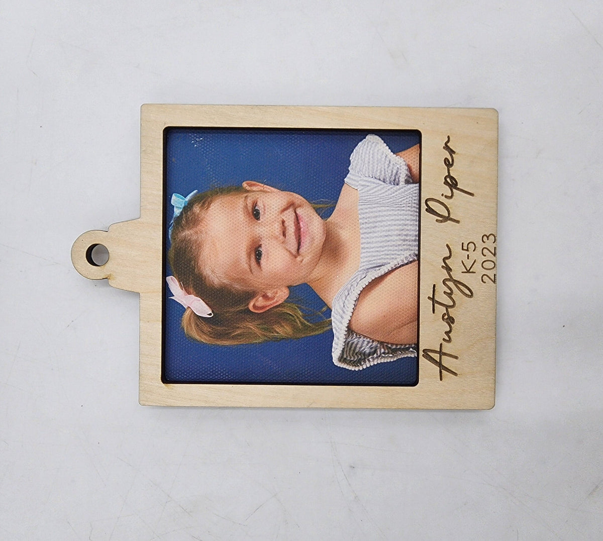 School Picture Ornament, 2025 School year Grade ornament Canvas Picture in Frame, Christmas Picture keepsake ornament