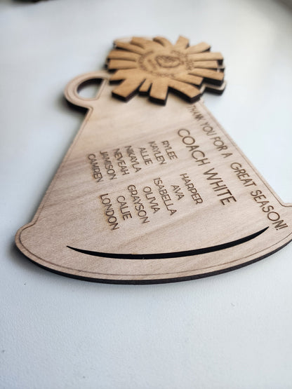 Cheer Coach Gift, Cheerleading Plaque,  team gift to coach, great season award, Thank You Coach 2025 2026 Cheer