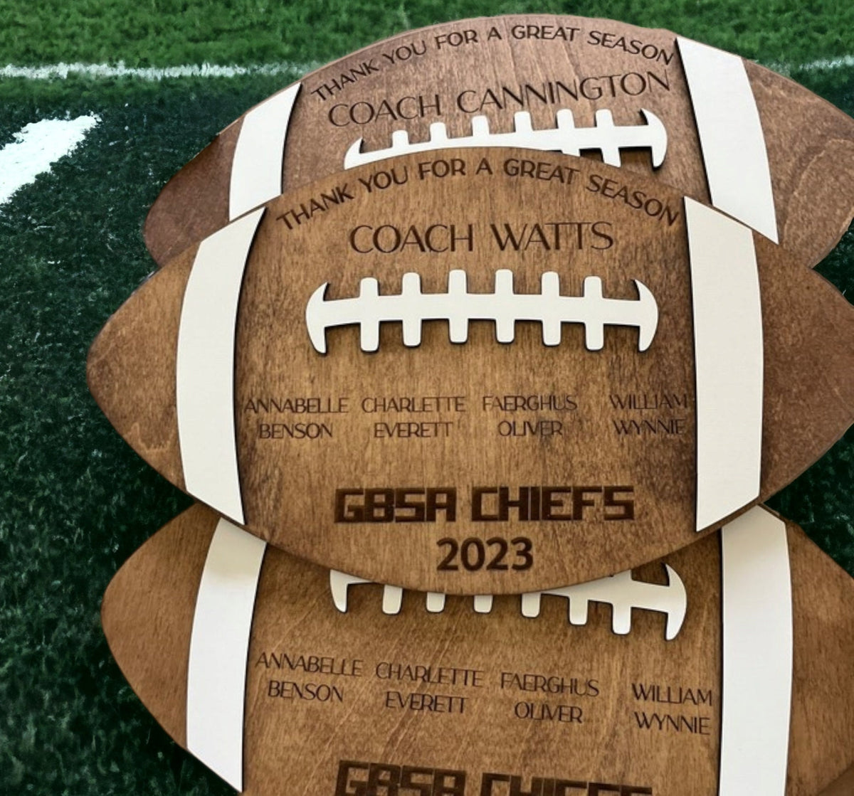 Football Coach Gift, Team Plaque, Thanks For A Great Season Coach Layered Wood Award, Team Mom Gift, Football Trophy