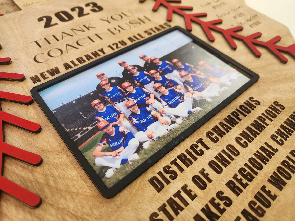 Customized Baseball Plaque Frame, Thank You Coach Gift 2026, Team picture frame, End of Season Coach Gift