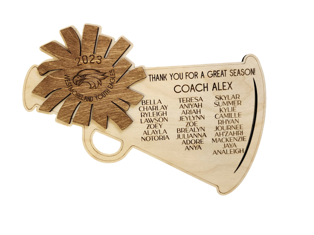 Cheer Coach Gift, Cheerleading Plaque,  team gift to coach, great season award, Thank You Coach 2025 2026 Cheer