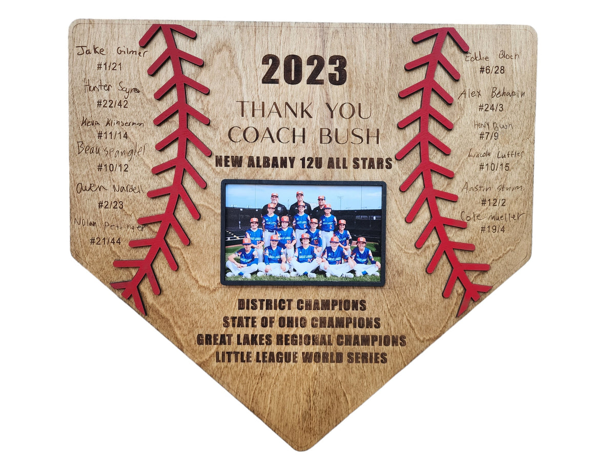 Customized Baseball Plaque Frame, Thank You Coach Gift 2026, Team picture frame, End of Season Coach Gift