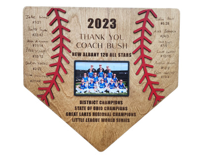 Customized Baseball Plaque Frame, Thank You Coach Gift 2026, Team picture frame, End of Season Coach Gift