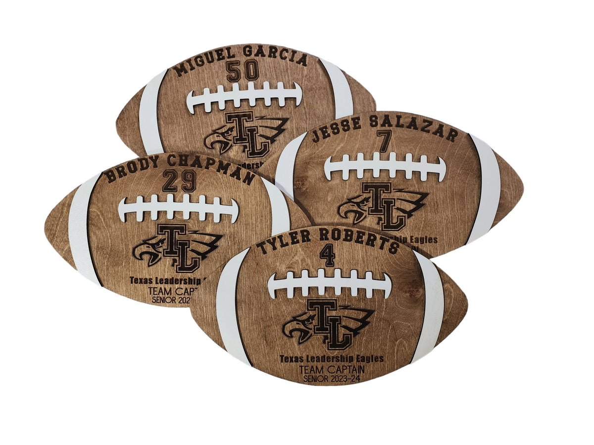 Personalized Football Senior Gift | Custom Wood Football | Senior Night Gift | Football Player Award | Class of 2027 Football
